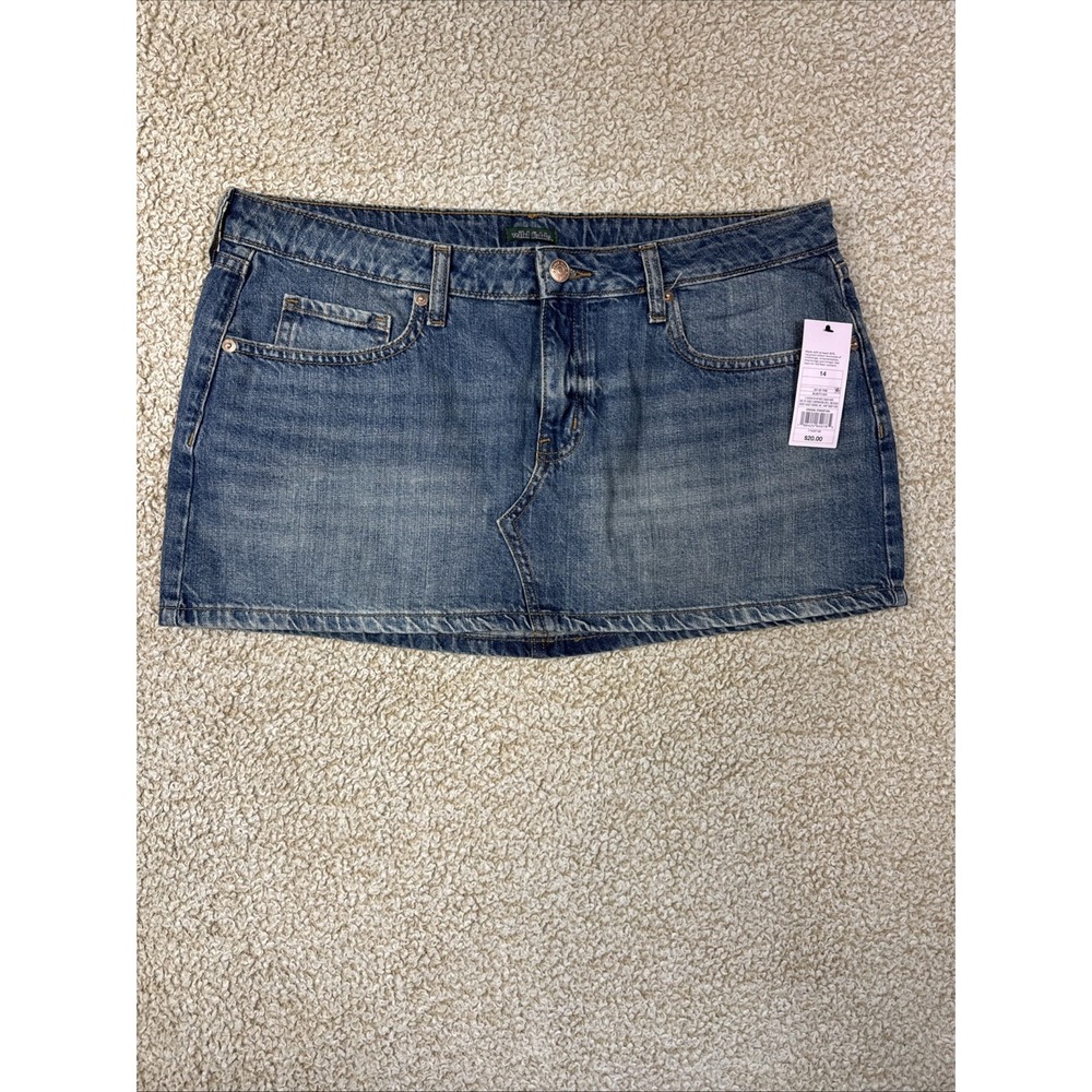 NWT Wild Fable Denim Skirt Cheeky 14 Light Wash Women Summer Casual New